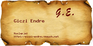 Giczi Endre névjegykártya