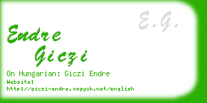 endre giczi business card